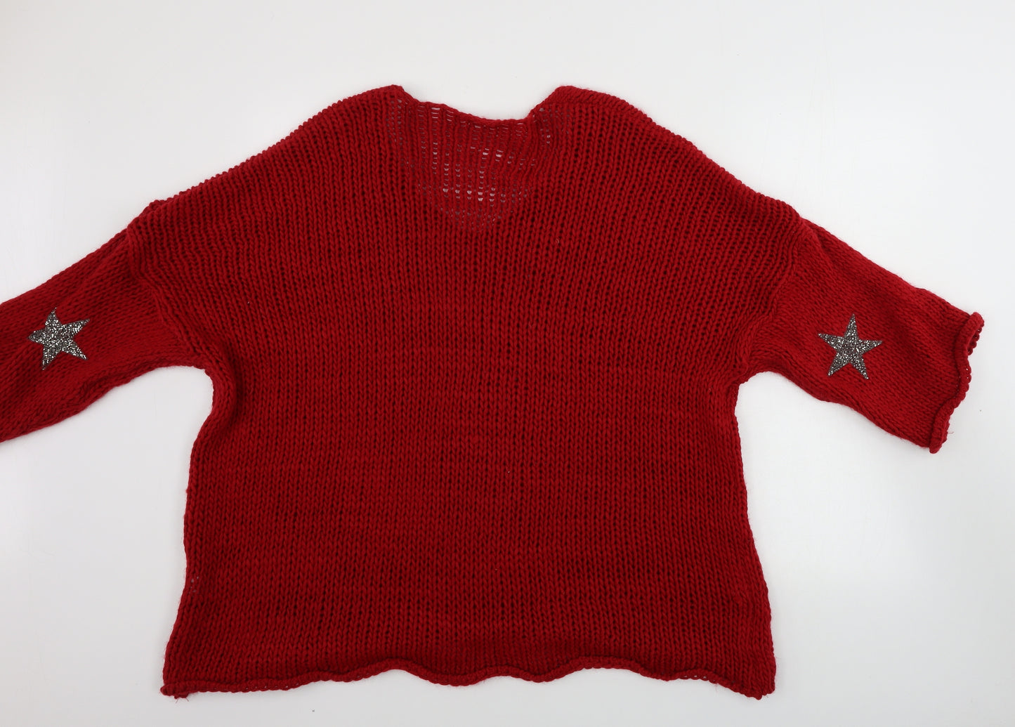 Preworn  Womens Red   Pullover Jumper Size 6  - oversize