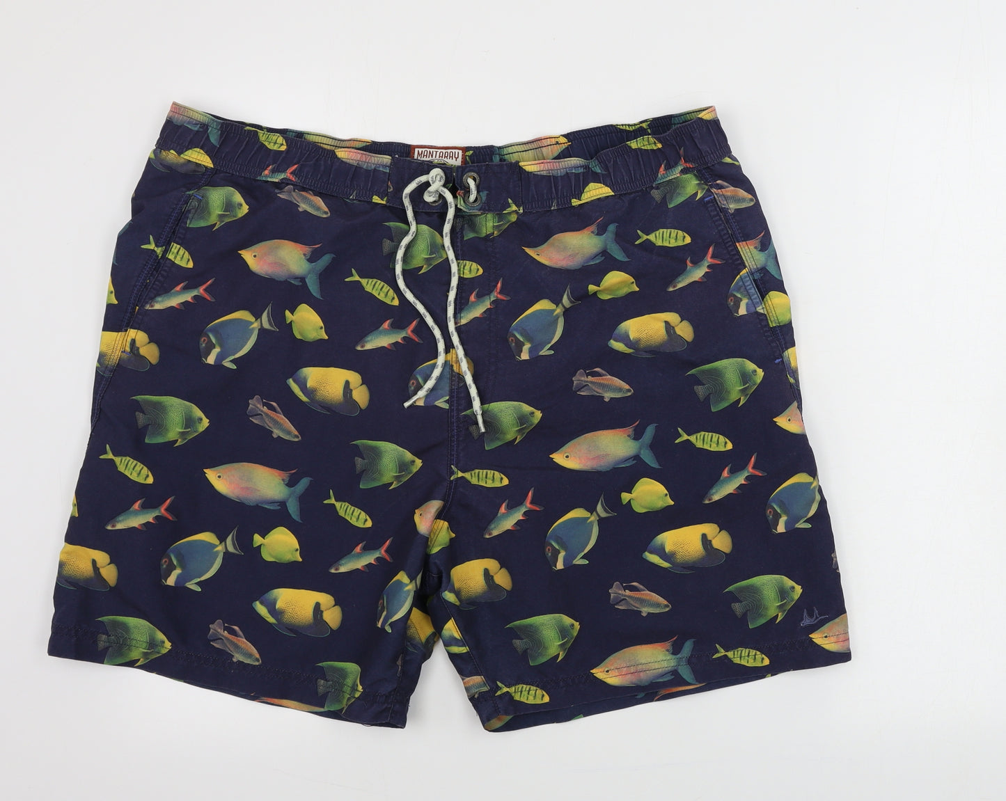 MANTARAY     Mens Blue Animal Print  Bermuda Shorts Size XL