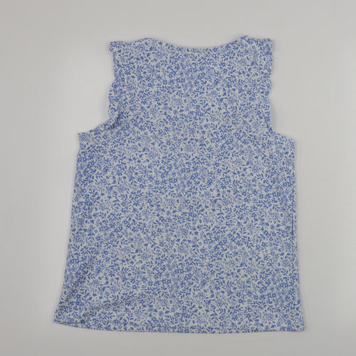 TU Womens Blue Floral  Basic Tank Size 10