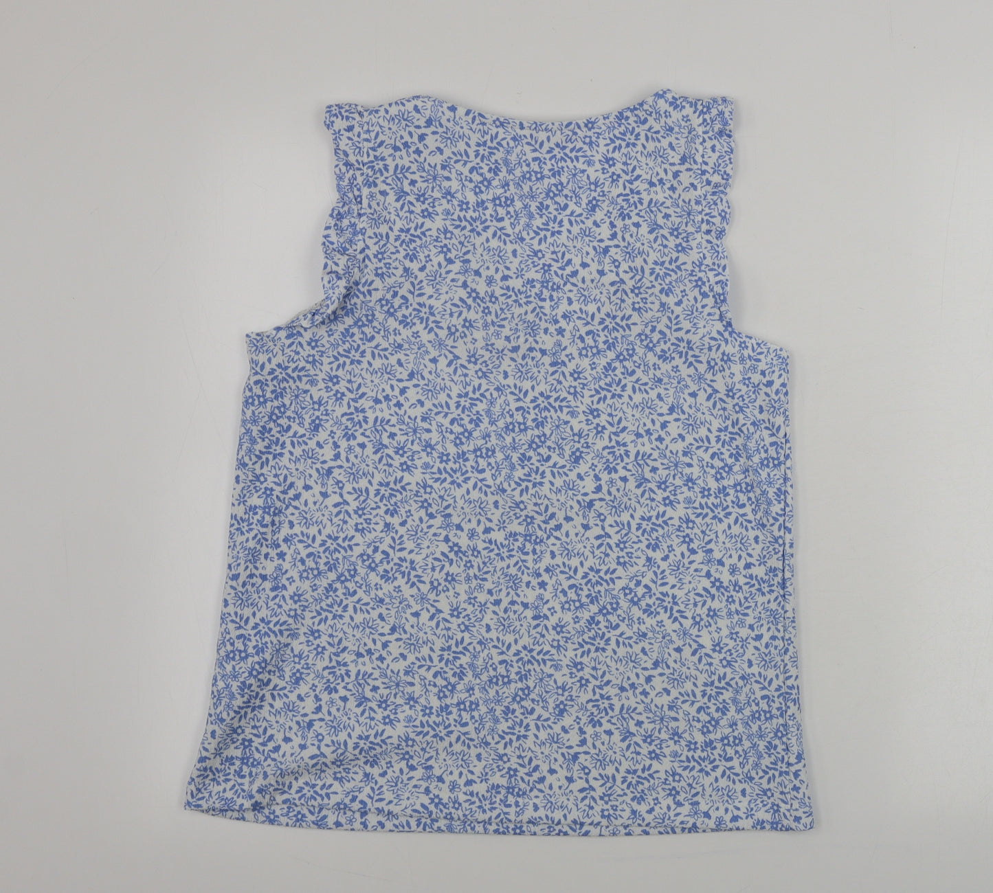 TU Womens Blue Floral  Basic Tank Size 10