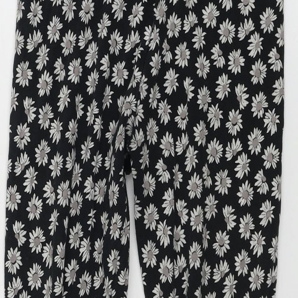 NEXT  Girls Black Floral  Sweatpants Trousers Size 10 Years