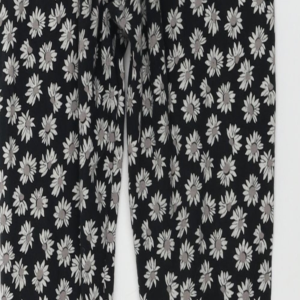 NEXT  Girls Black Floral  Sweatpants Trousers Size 10 Years