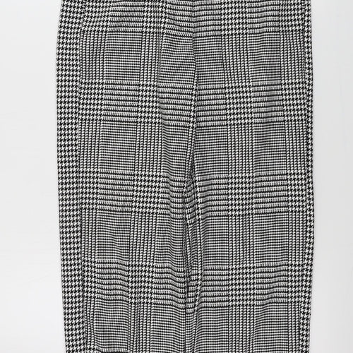 Marks and Spencer  Womens White Check  Trousers  Size 8 L24 in