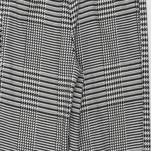 Marks and Spencer  Womens White Check  Trousers  Size 8 L24 in