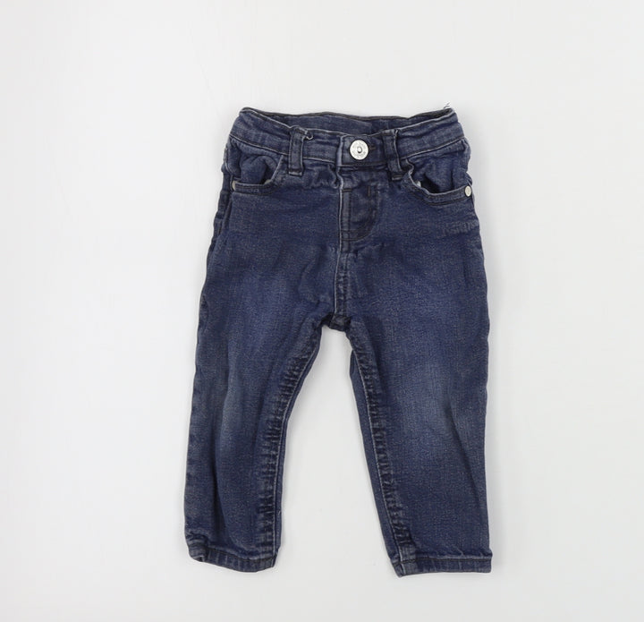River Island Boys Blue Cargo Trousers Size 9-12 Months