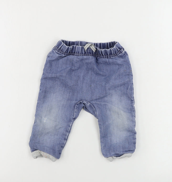 TU Girls Blue   Cargo Trousers Size 9-12 Months