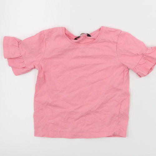 George  Girls Pink   Basic T-Shirt Size 3-4 Years
