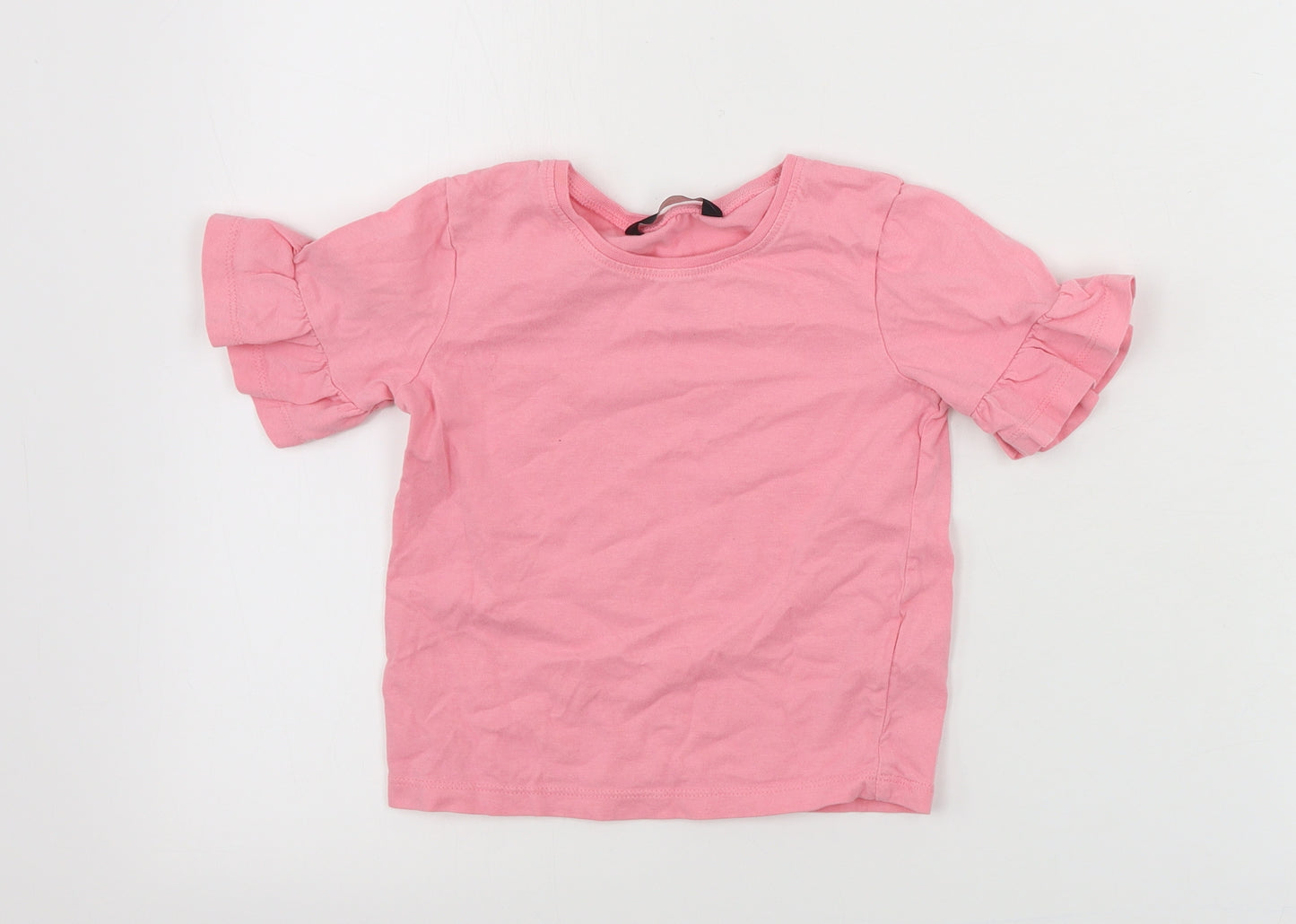 George  Girls Pink   Basic T-Shirt Size 3-4 Years