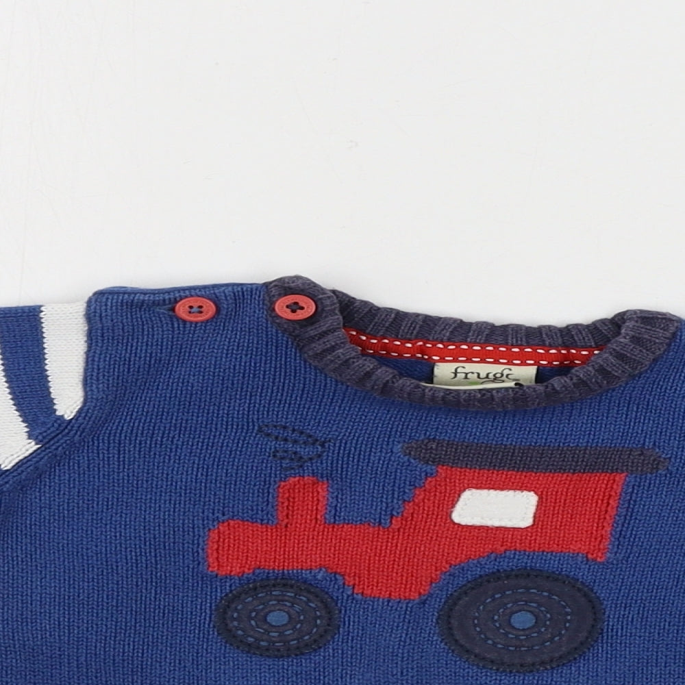 Frugi Boys Blue   Pullover Jumper Size 3-6 Months