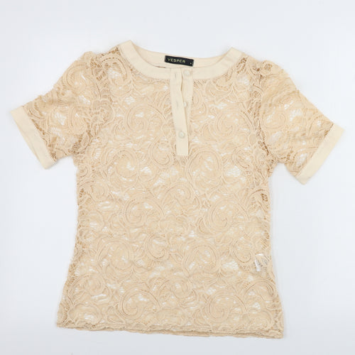 Vesper  Womens Pink   Basic T-Shirt Size 8