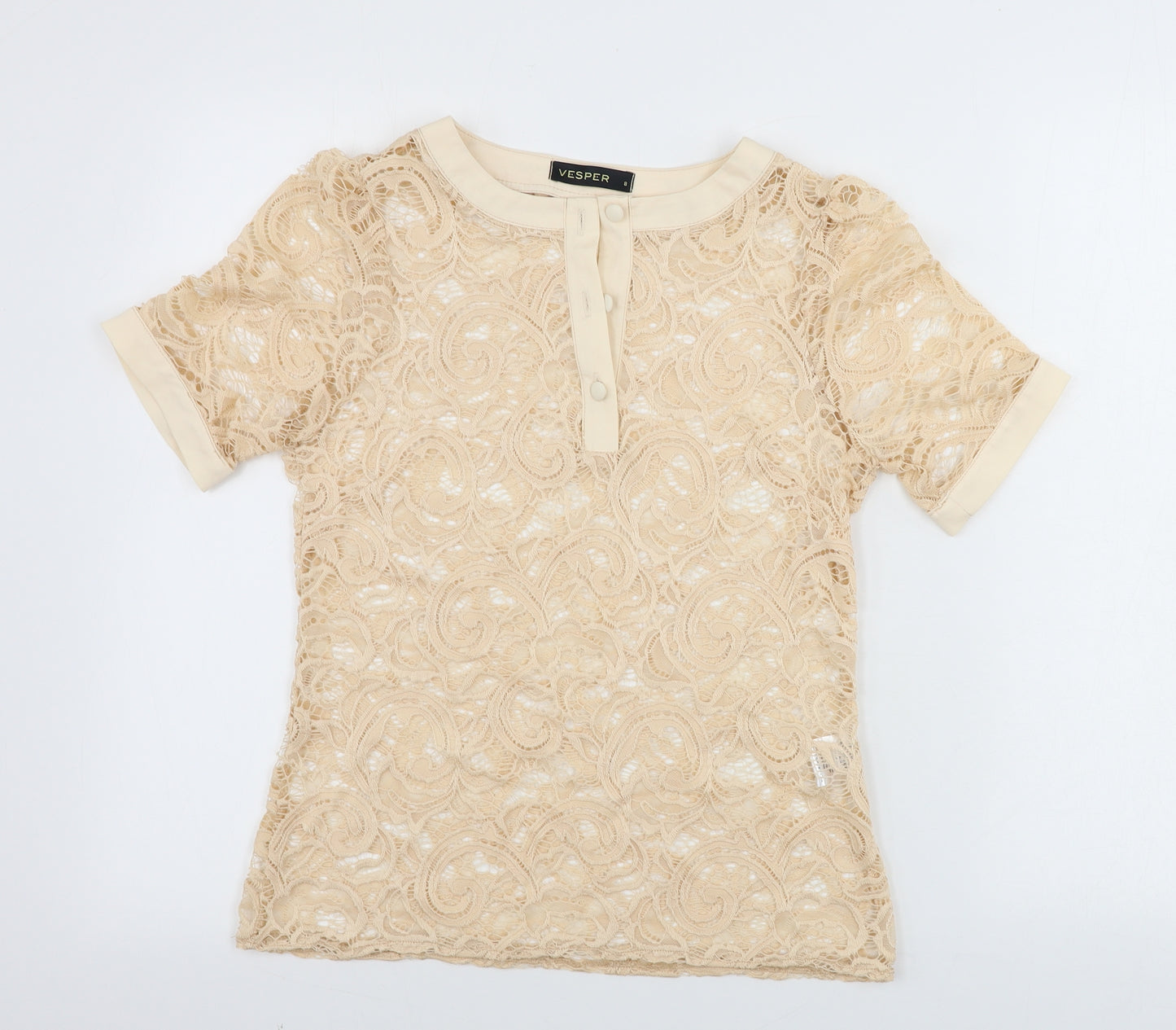 Vesper  Womens Pink   Basic T-Shirt Size 8