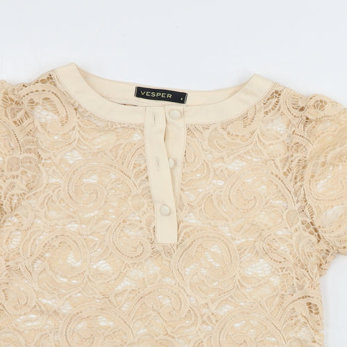 Vesper  Womens Pink   Basic T-Shirt Size 8