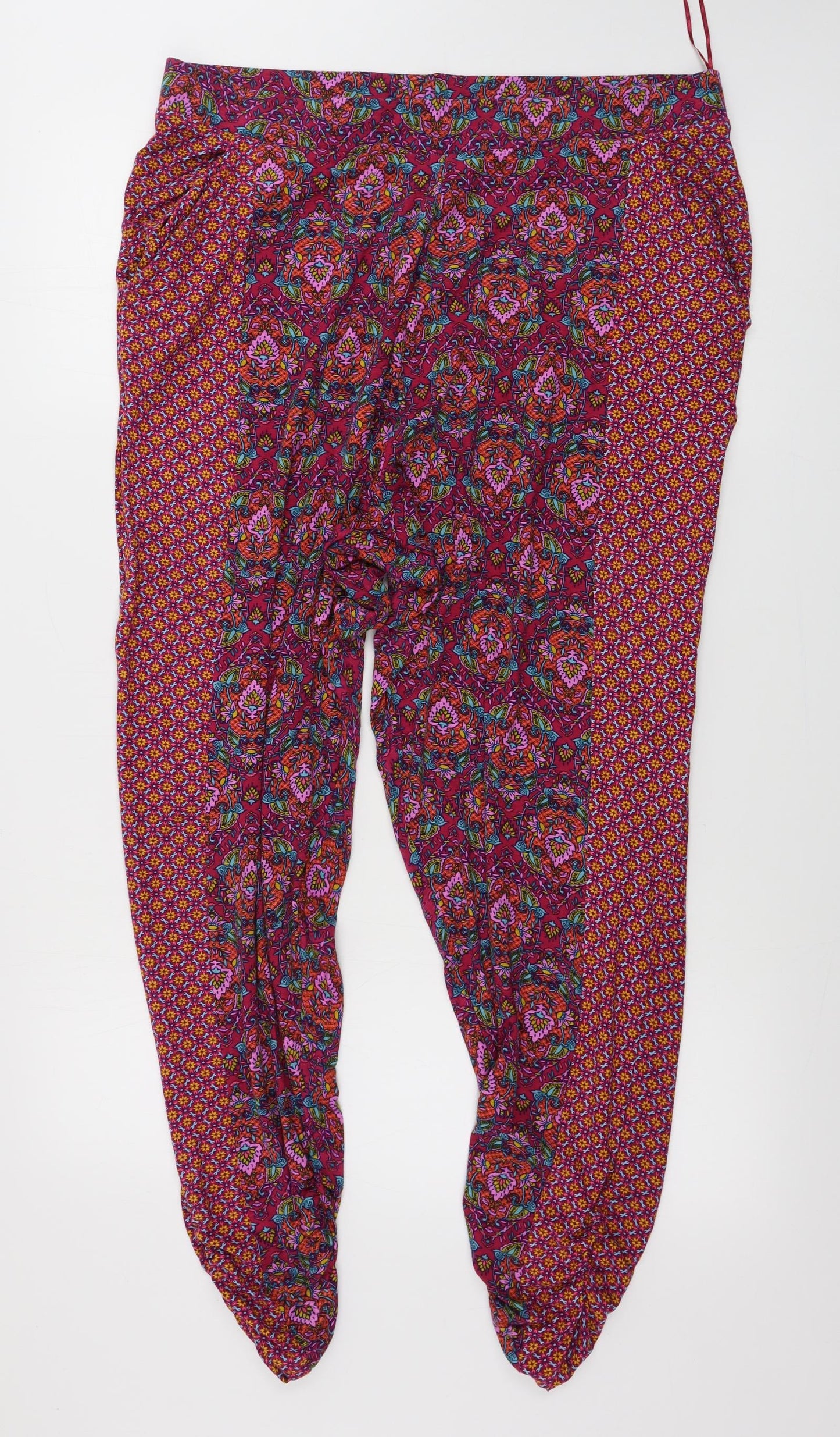TU Womens Pink Floral  Trousers  Size 18 L27 in