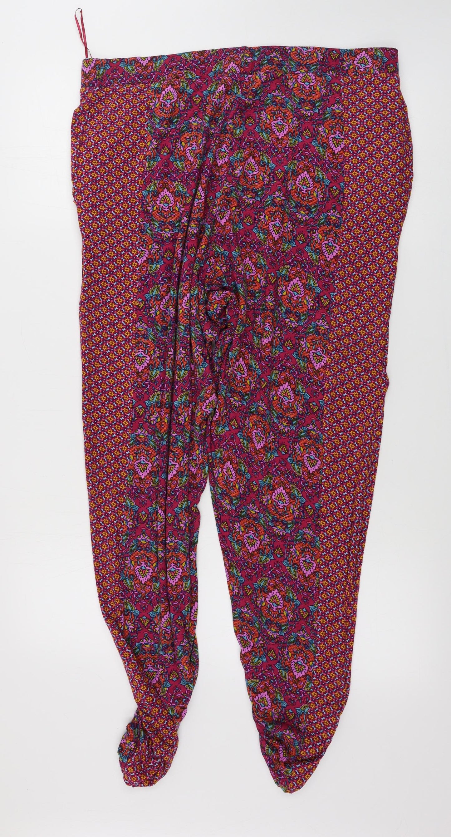 TU Womens Pink Floral  Trousers  Size 18 L27 in