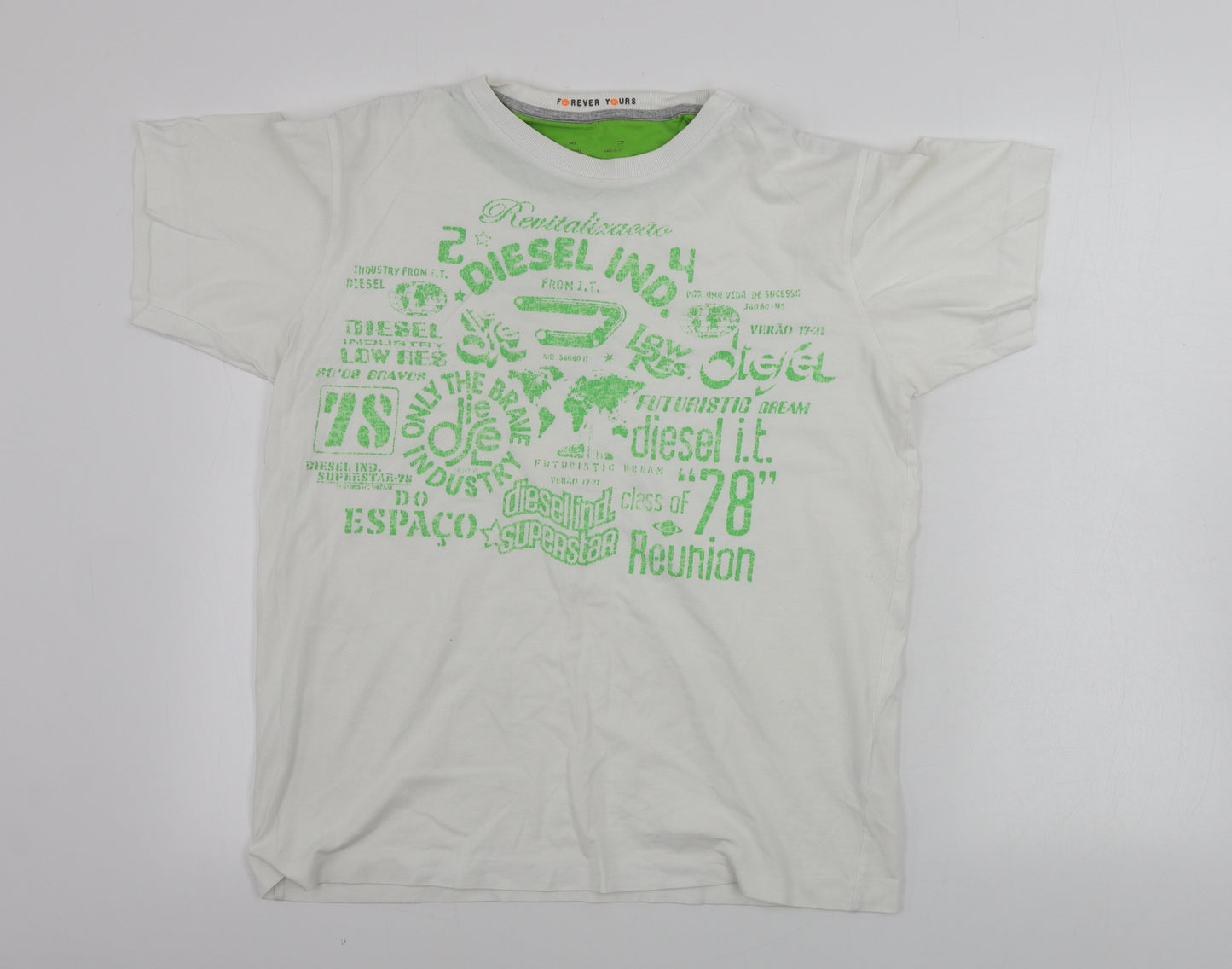 Forever Yours  Womens White   Basic T-Shirt Size L