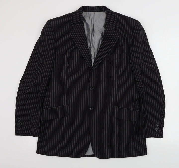 Charlton Gray Mens Black Striped Jacket Blazer Size 40
