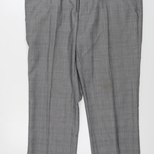 Taylor & Wright  Mens Grey Check  Trousers  Size 34 in L28 in