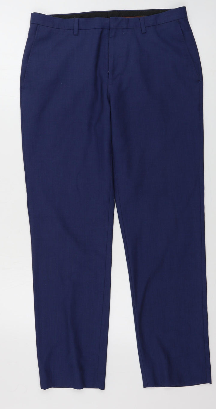 Burton Mens Blue Trousers Size 32 in L27 in
