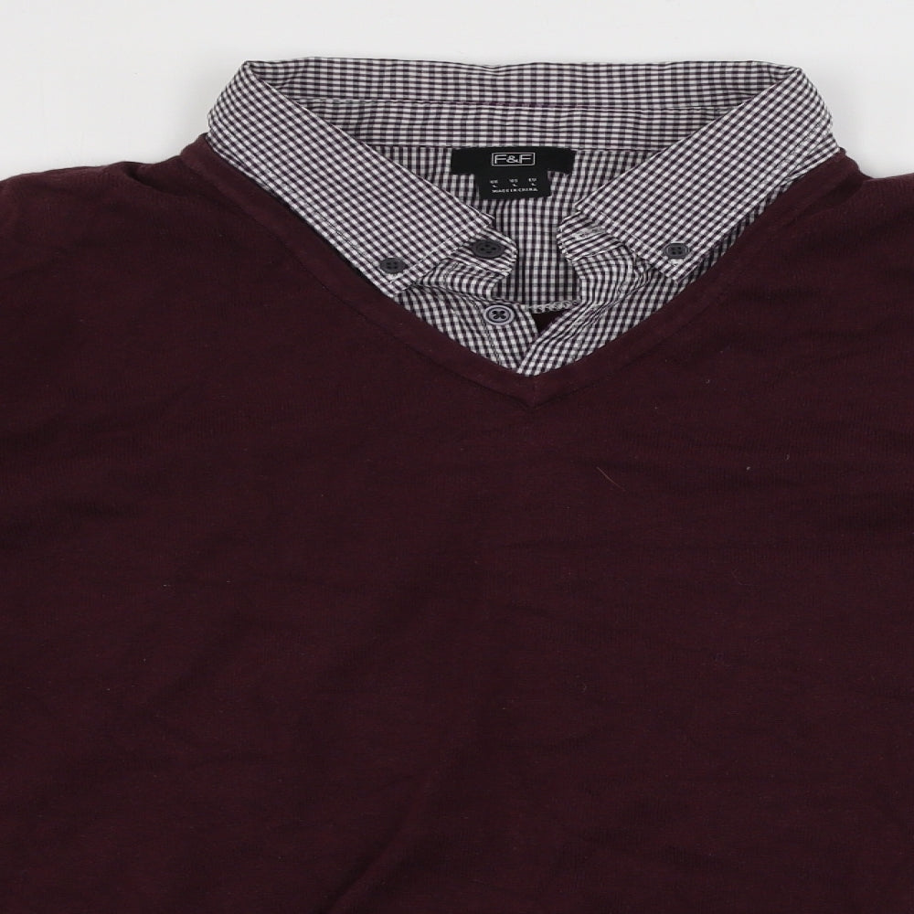 F&F  Mens Brown   Pullover Jumper Size L
