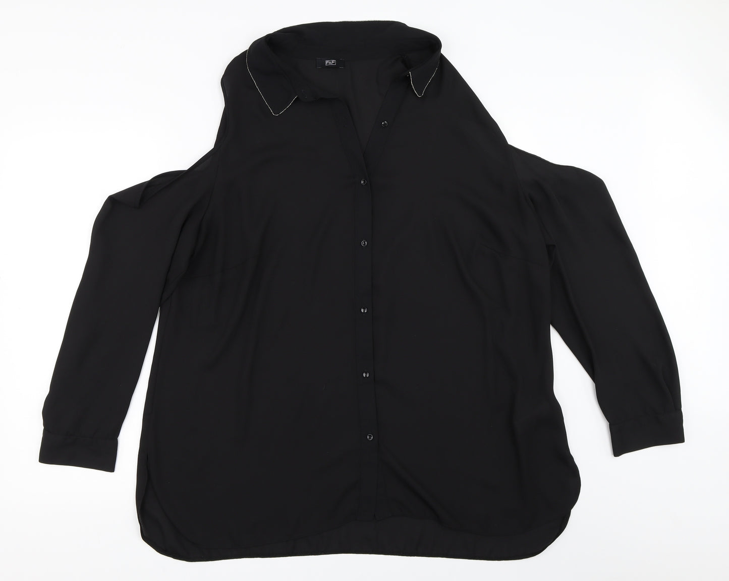 F&F Womens Black   Basic Button-Up Size 22