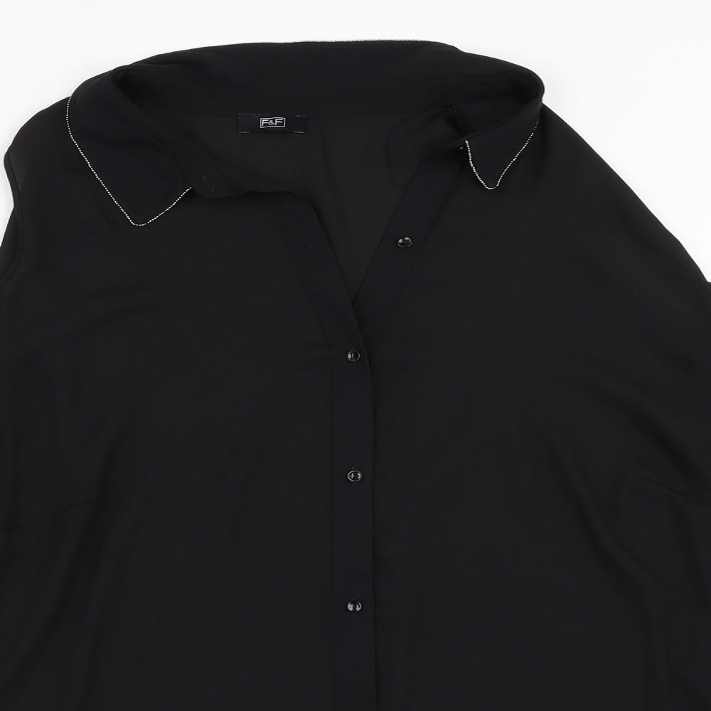 F&F Womens Black   Basic Button-Up Size 22