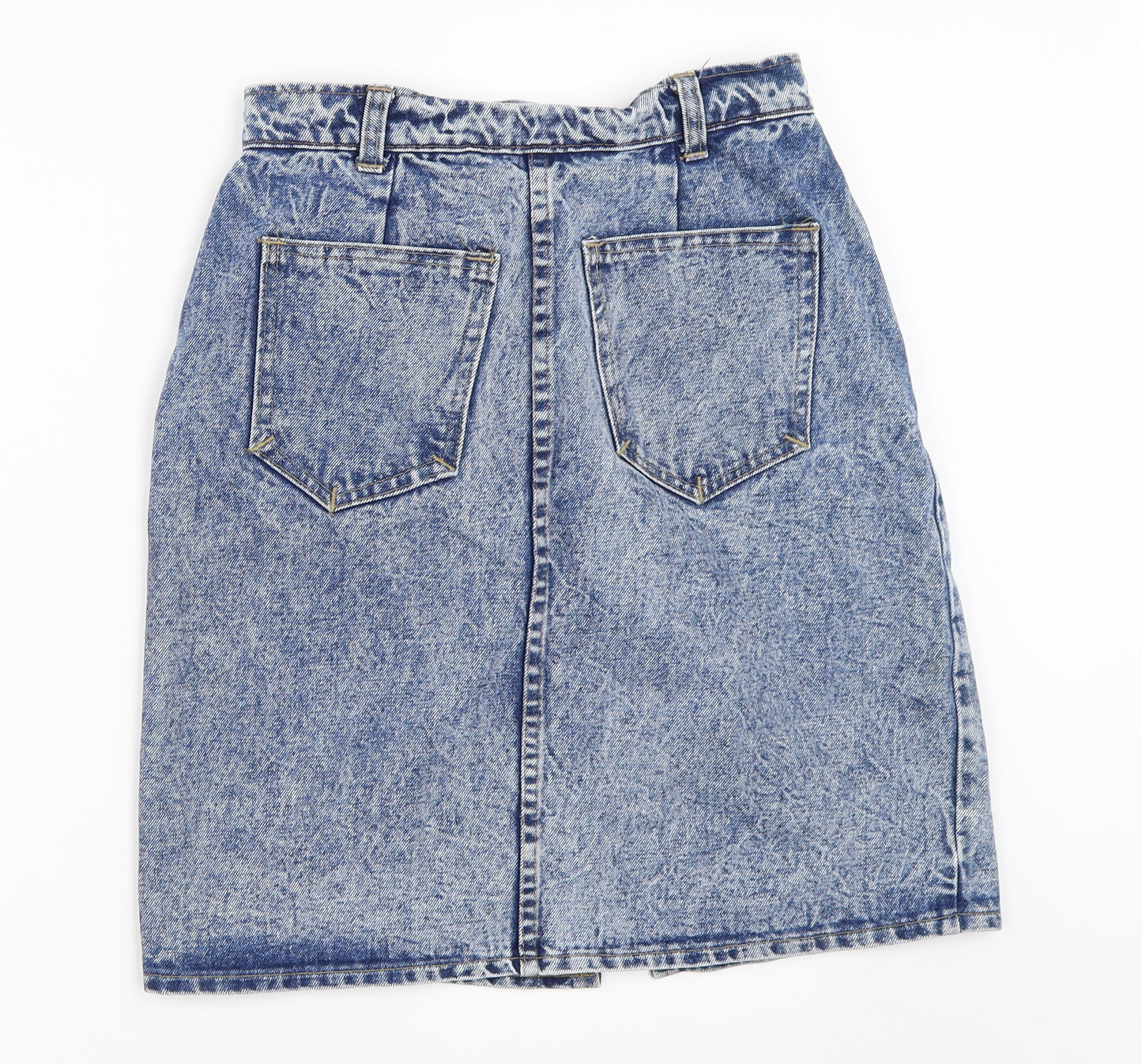 Preworn Womens Blue  Denim Straight & Pencil Skirt Size 14