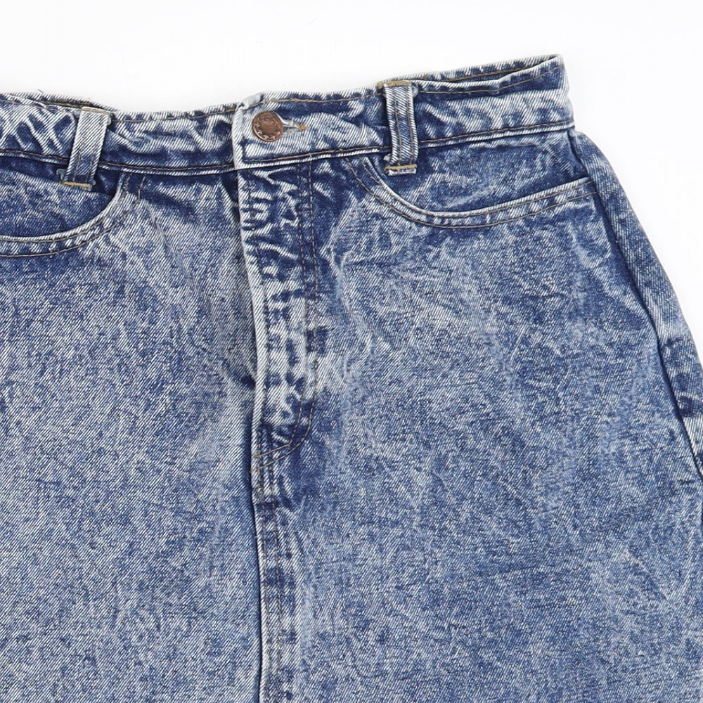 Preworn Womens Blue  Denim Straight & Pencil Skirt Size 14