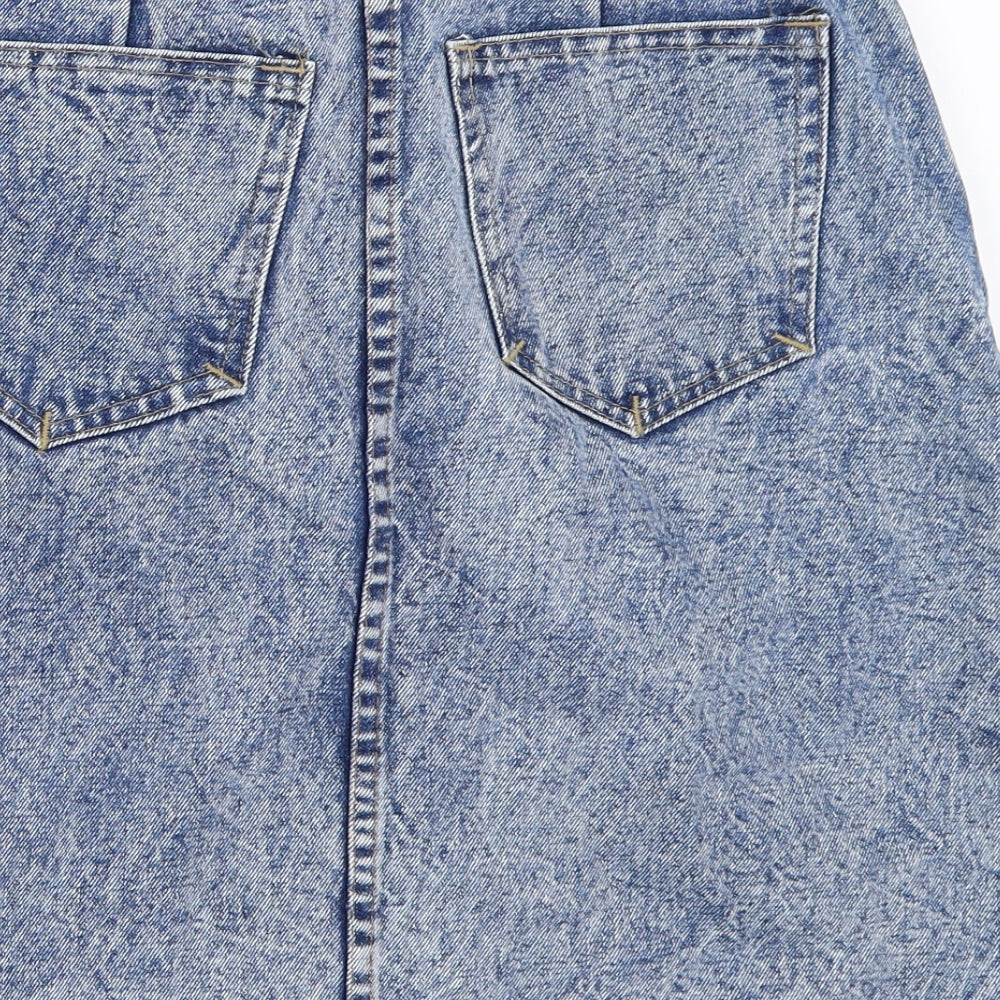 Preworn Womens Blue  Denim Straight & Pencil Skirt Size 14