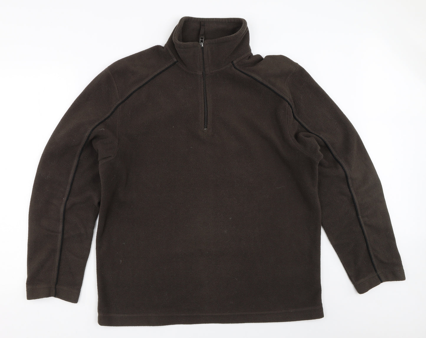 Cedar Wood State Mens Brown  Fleece Henley Sweatshirt Size L