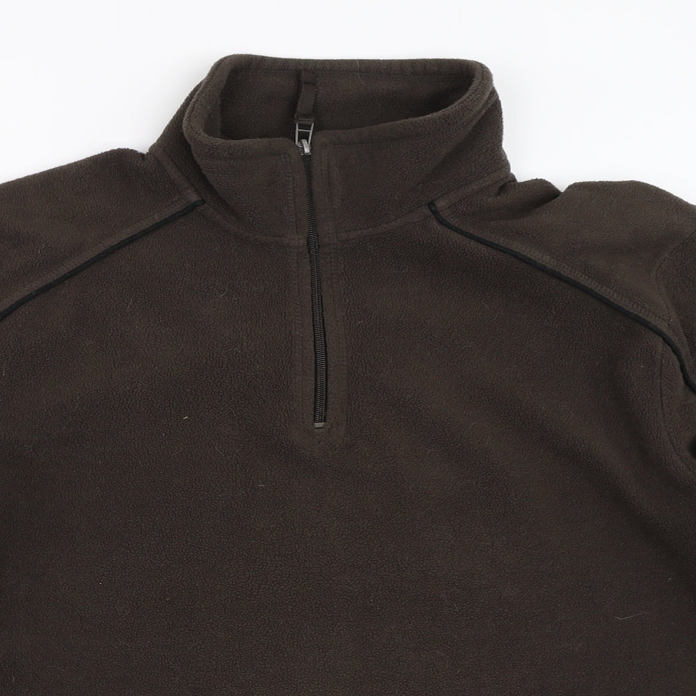 Cedar Wood State Mens Brown  Fleece Henley Sweatshirt Size L