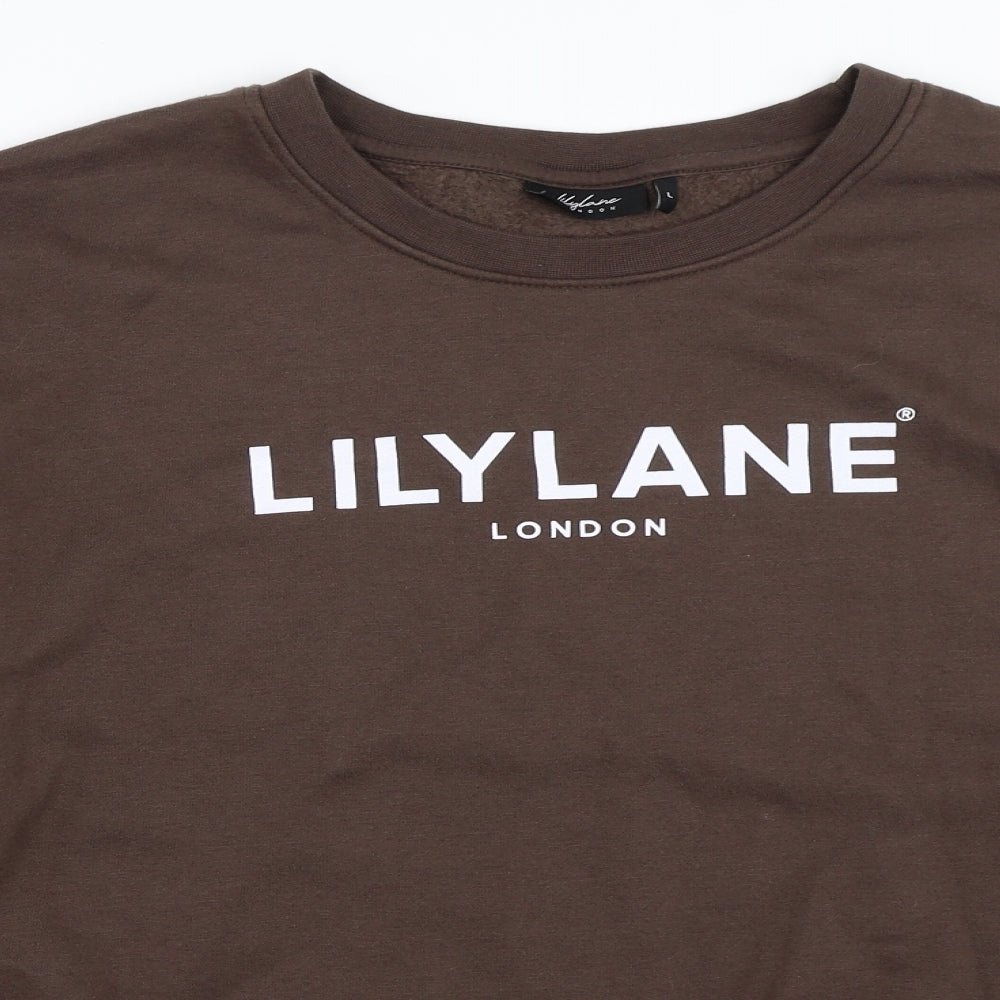 Lilylane London Womens Brown   Pullover Sweatshirt Size L