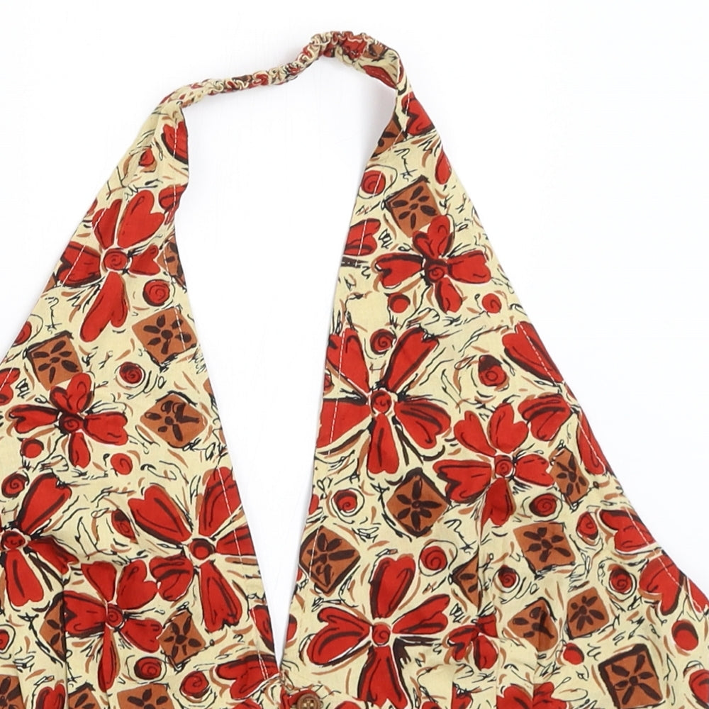 Freemans Womens Beige Floral  Basic Blouse Size 14