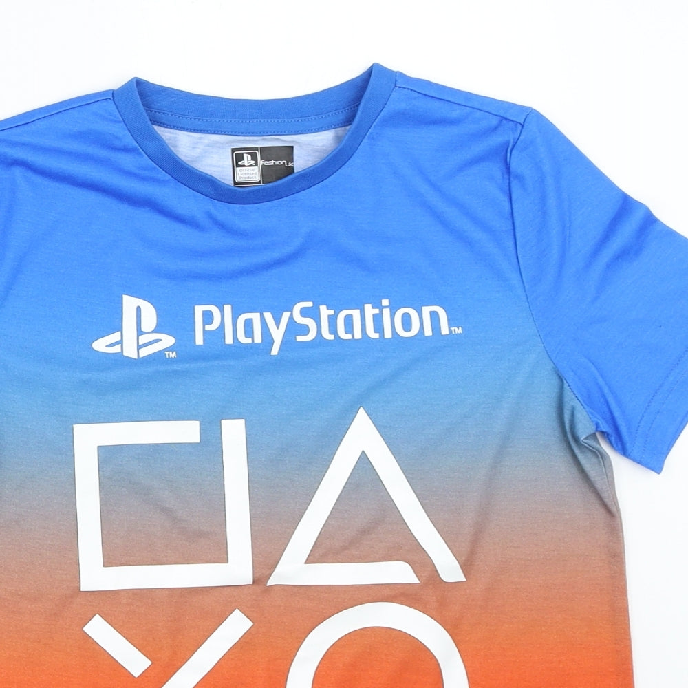 F&F Boys Blue   Basic T-Shirt Size 9-10 Years  - PlayStation