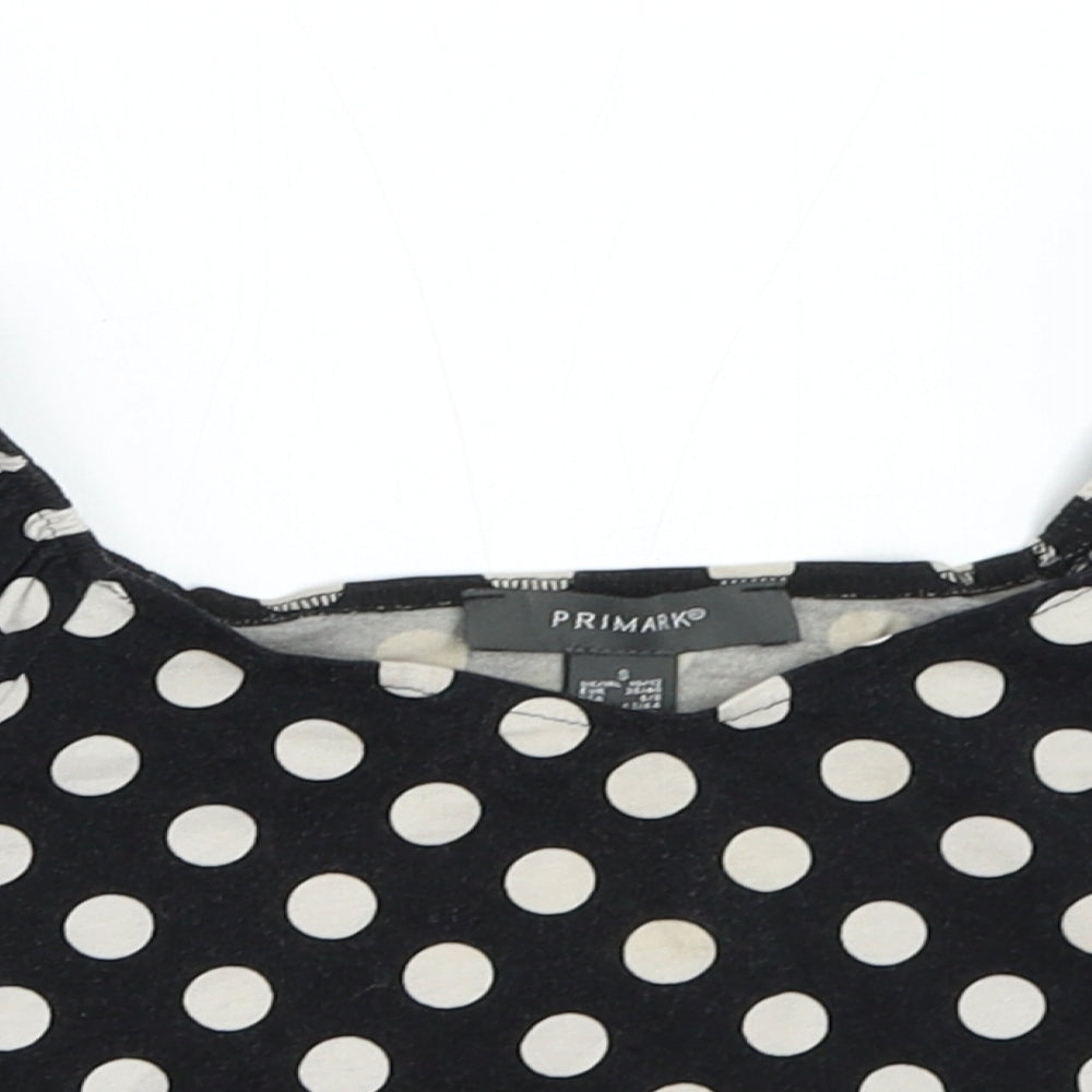 Primark Womens Black Polka Dot  Cropped Blouse Size S