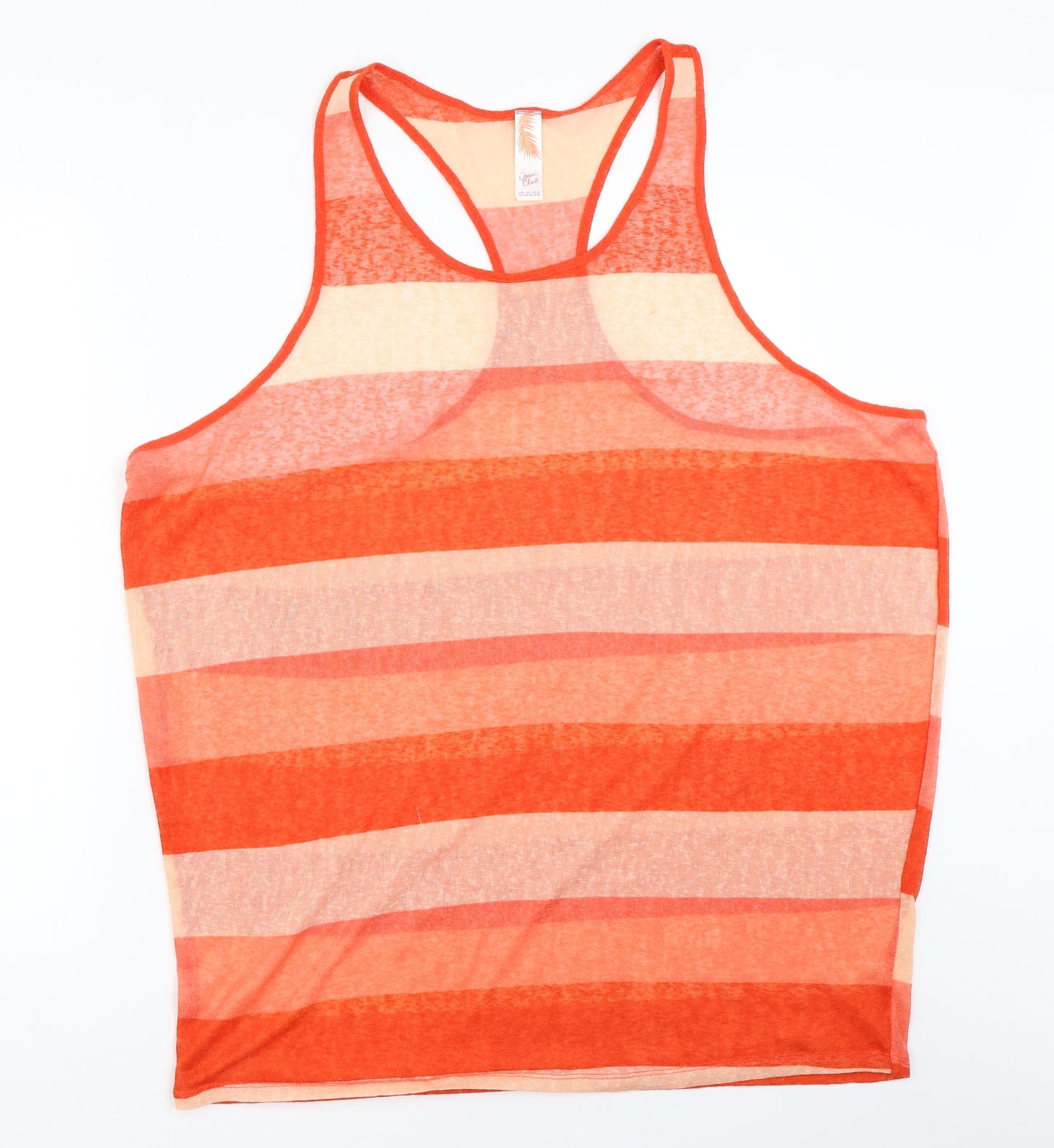 Primark Womens Orange Striped  Basic Tank Size 18