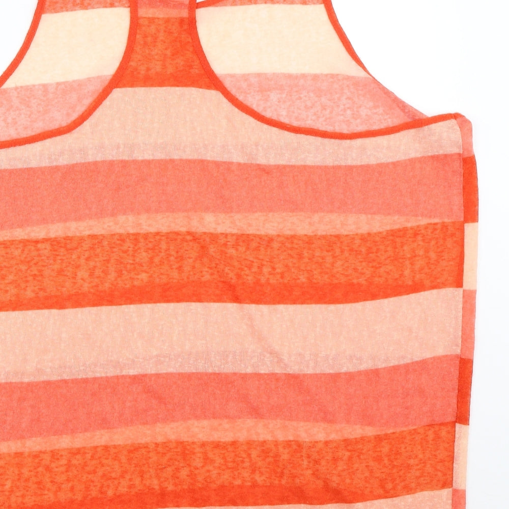 Primark Womens Orange Striped  Basic Tank Size 18