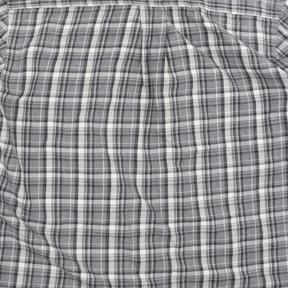 Matalan Mens Grey Check   Button-Up Size M