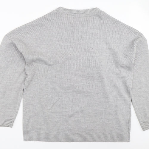 Pep&Co Womens Grey   Pullover Jumper Size 14  - christmas penguin