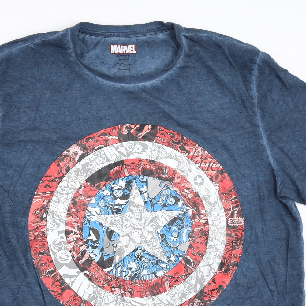 NEXT Mens Blue    T-Shirt Size L  - marvel
