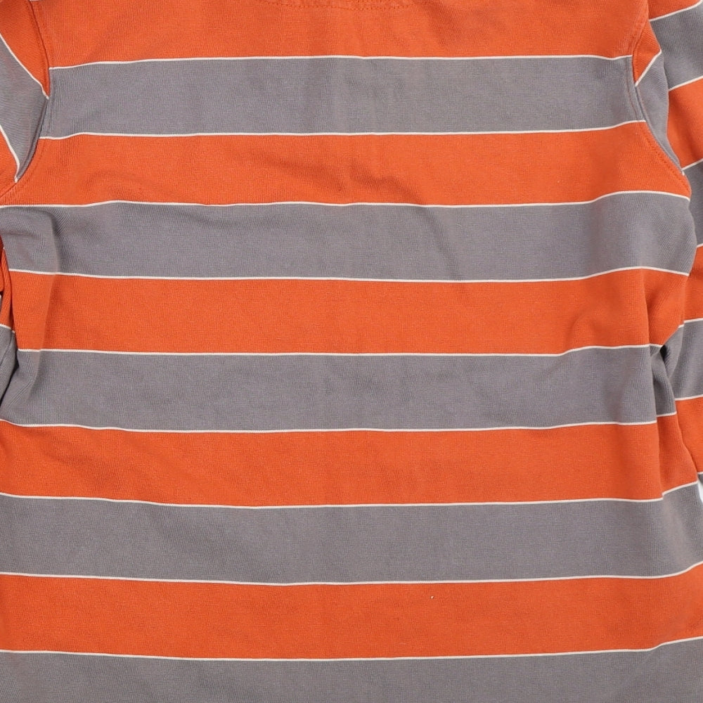 Columbia Mens Orange Striped   Polo Size S