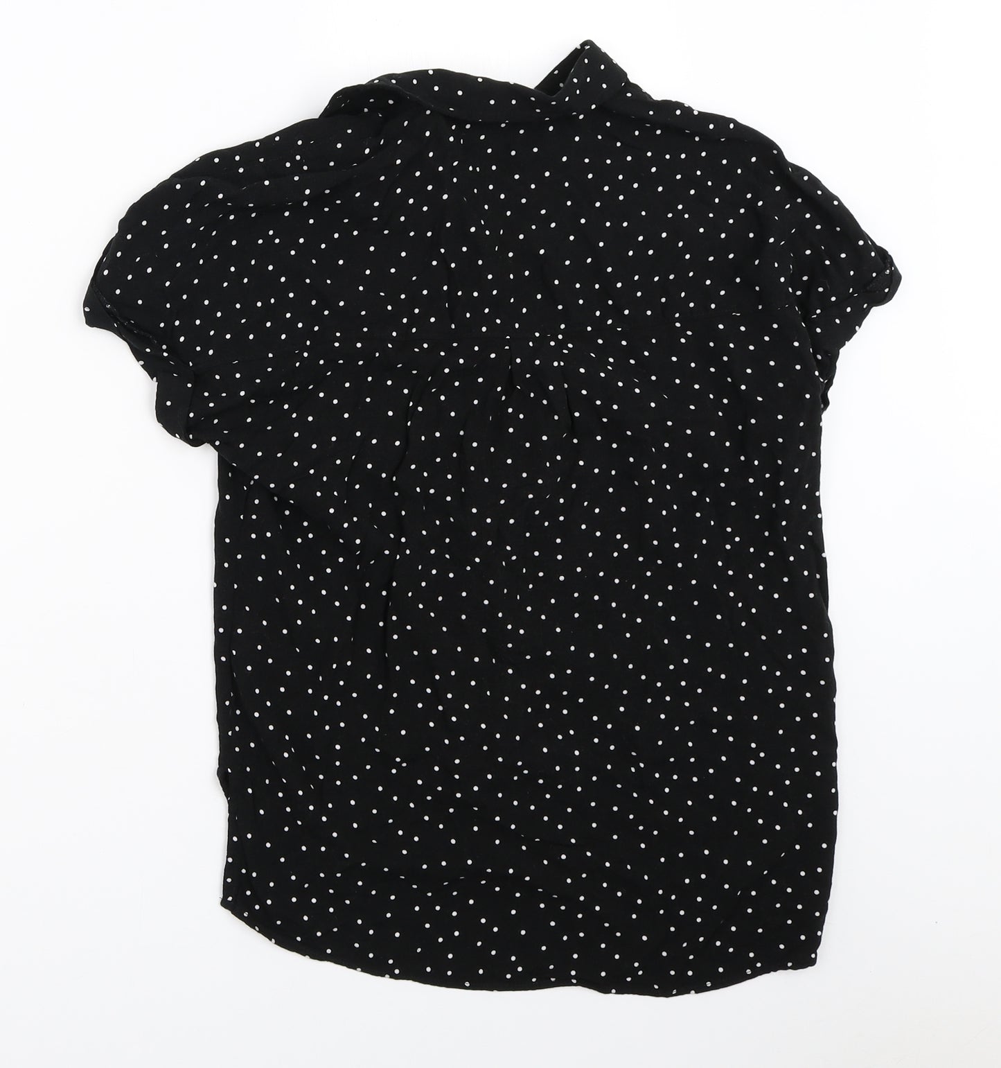New Look Womens Black Polka Dot  Basic Button-Up Size 6