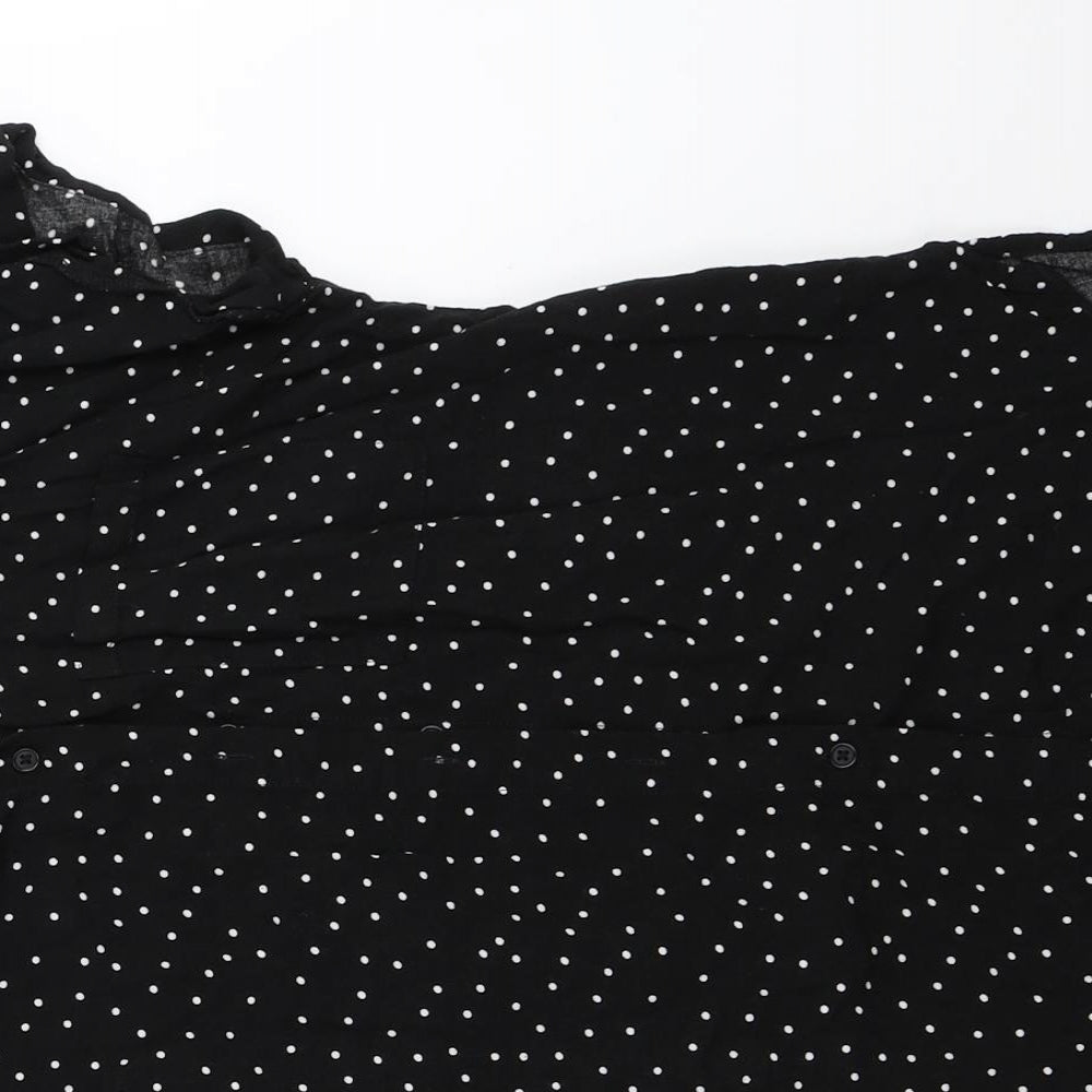 New Look Womens Black Polka Dot  Basic Button-Up Size 6