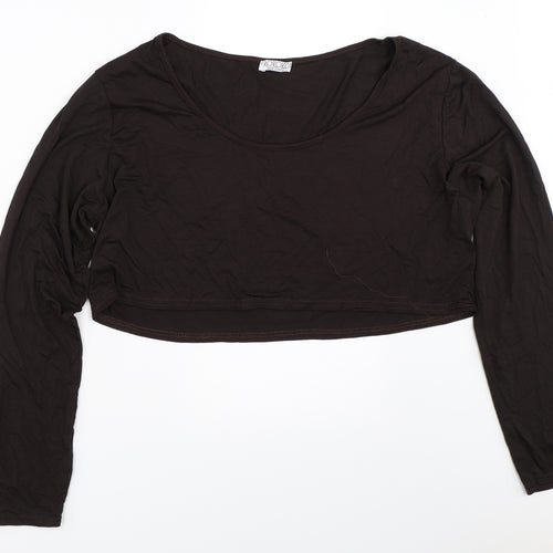 Rokoko Womens Brown   Cropped T-Shirt Size 24