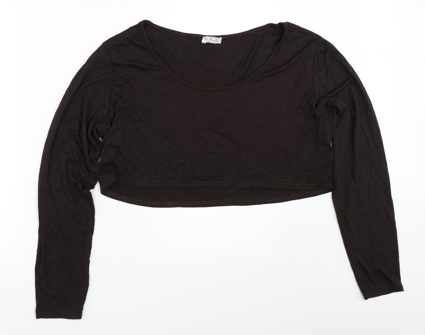 Rokoko Womens Brown   Cropped T-Shirt Size 24