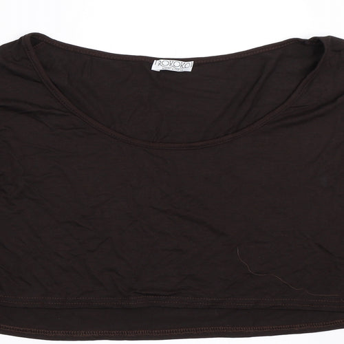 Rokoko Womens Brown   Cropped T-Shirt Size 24