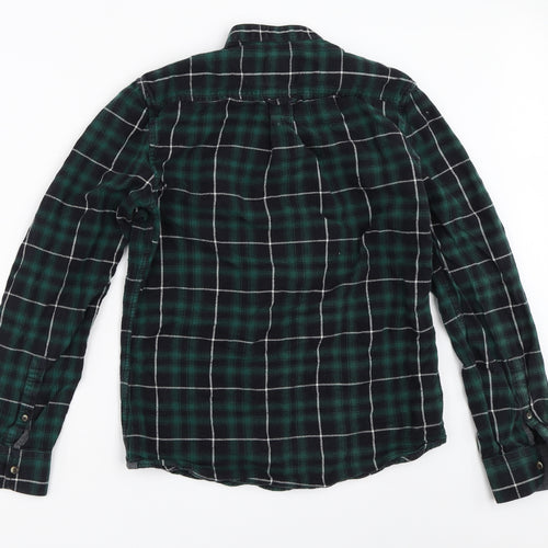 Burton Mens Green Check   Button-Up Size S