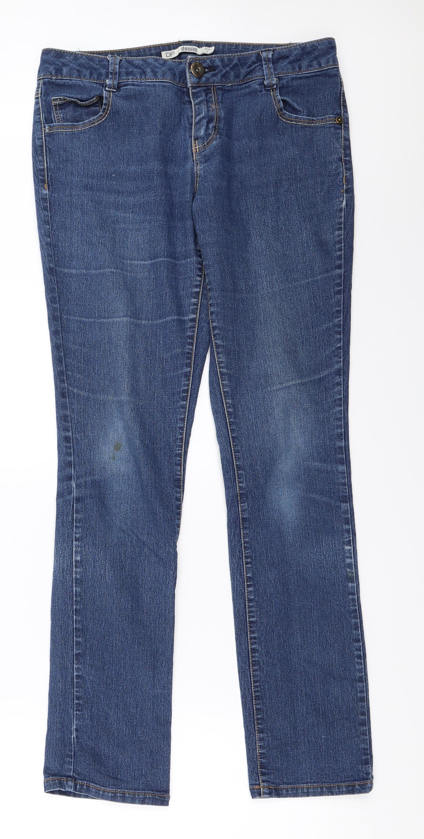 Dorothy Perkins Womens Blue  Denim Straight Jeans Size 10 L30 in