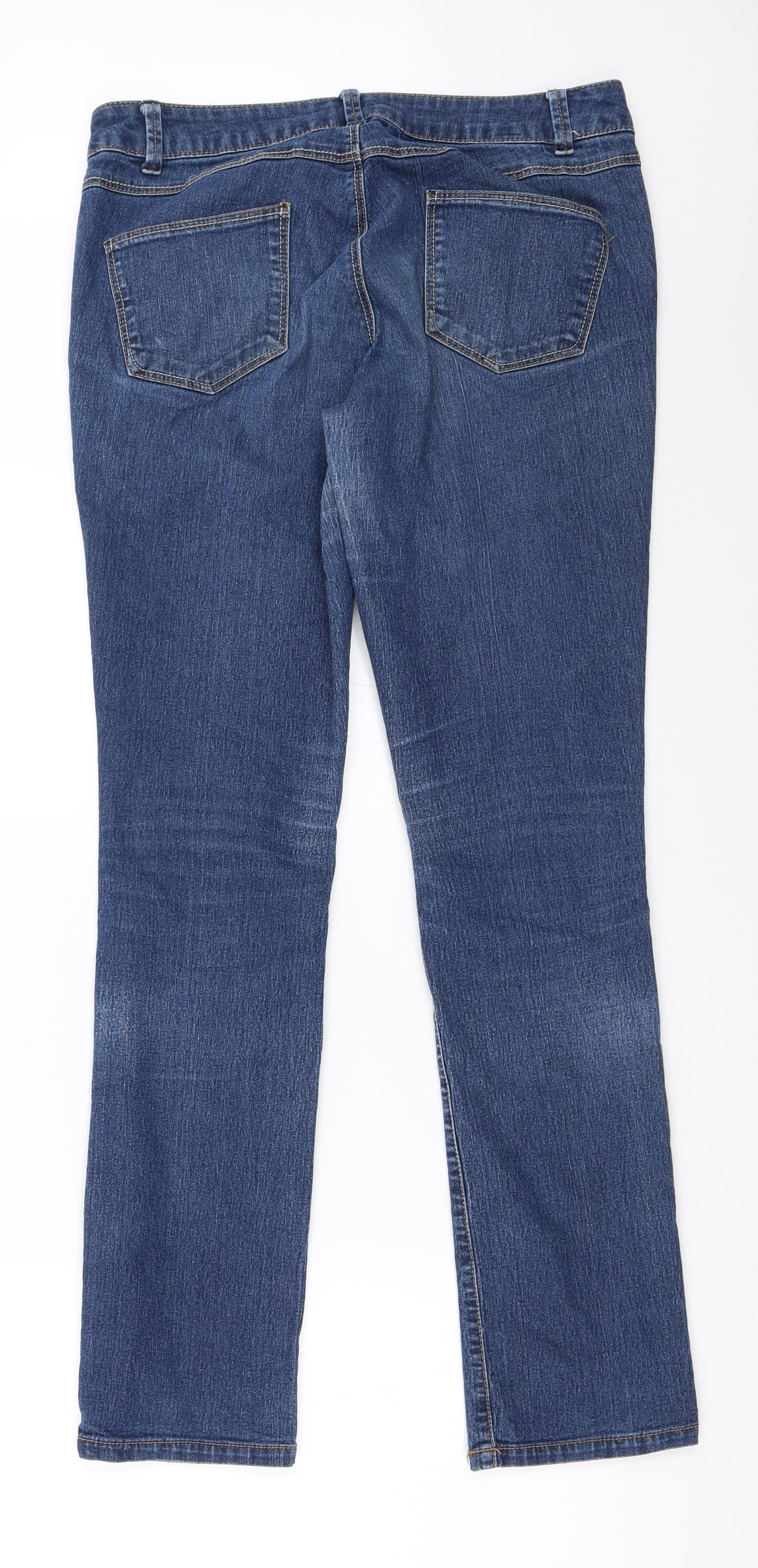 Dorothy Perkins Womens Blue  Denim Straight Jeans Size 10 L30 in