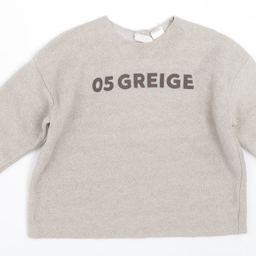 Zara Boys Beige  Fleece Pullover Jumper Size 12-18 Months