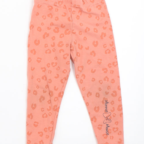 F&F Girls Pink Animal Print  Capri Leggings Size 12-18 Months  - disney